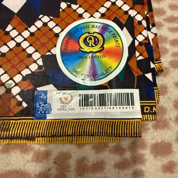 Orient Super Java African wax print Geometric Fabric 6 yards - Picture 3 of 4